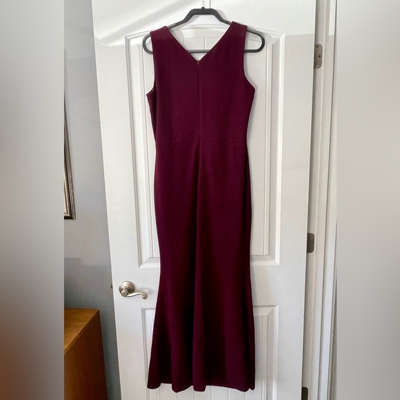 Fortric V-Neck Long Dress with Ruffle Detail and Split, XL, New with Tags Maroon - Picture 4 of 4